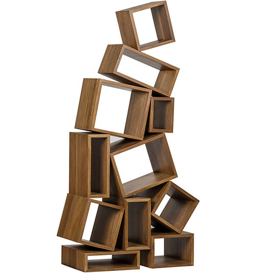 NOIR Furniture - Cubist Bookcase, Dark Walnut - GBCS156DW - GreatFurnitureDeal
