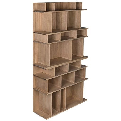 NOIR Furniture - Rashi Bookcase, Washed Walnut - GBCS196WAW - GreatFurnitureDeal