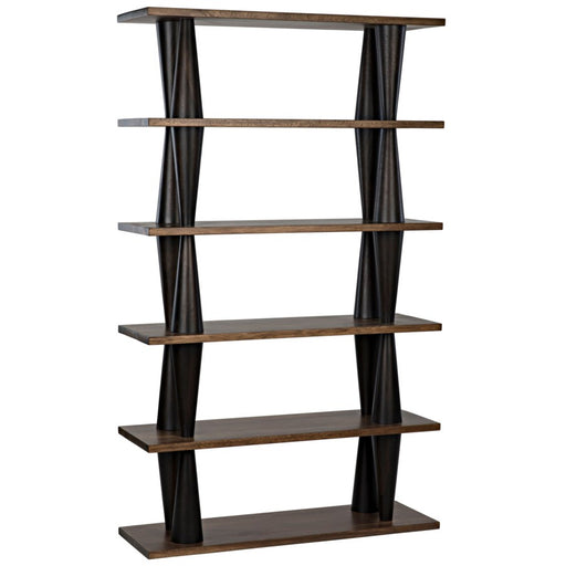 NOIR Furniture - Mood Bookcase, Ebony and Dark Walnut - GBCS217DW - GreatFurnitureDeal