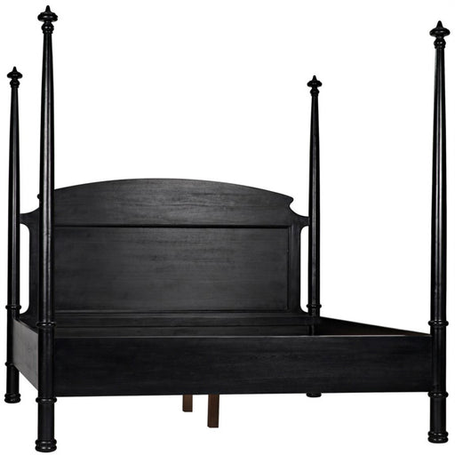 NOIR Furniture - Douglas Bed, Eastern King, Hand Rubbed Black - GBED116EKHB-NEW - GreatFurnitureDeal