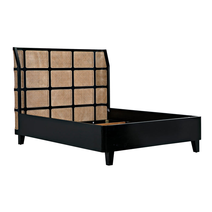 Noir Furniture - Porto Bed A with Headboard And Frame, Queen - GBED133QHB-A