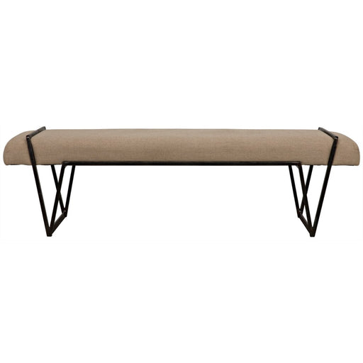 NOIR Furniture - Larkin Bench, Steel with Linen - GBEN137MTB - GreatFurnitureDeal