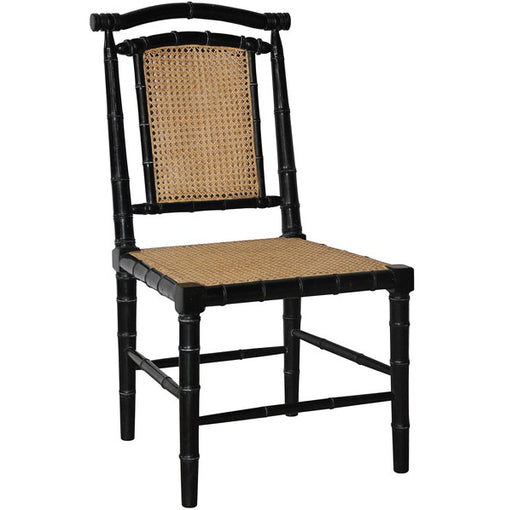 NOIR Furniture - Colonial Bamboo Hand Rubbed Black Side Chair - GCHA126HB - GreatFurnitureDeal