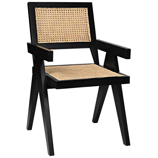 NOIR Furniture - Jude Chair w/Caning in Black - GCHA278B