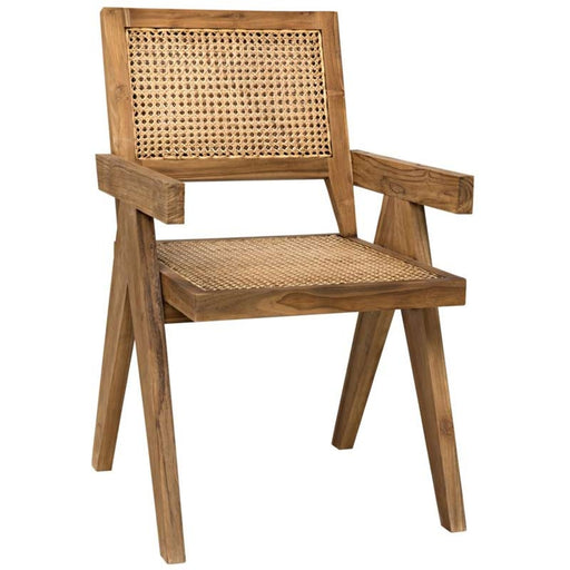 NOIR Furniture - QS Jude Arm Chair, Teak with Caning - GCHA278T - GreatFurnitureDeal