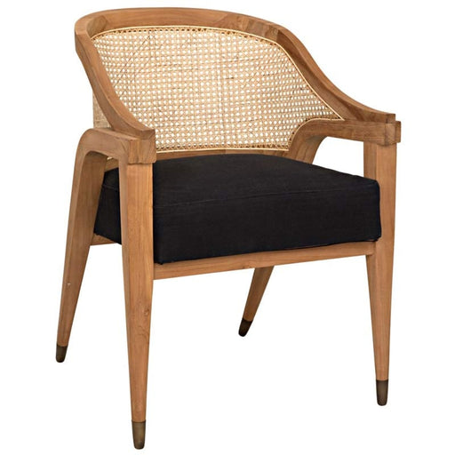 NOIR Furniture - Chloe Chair, Black Cotton, Teak - GCHA283T - GreatFurnitureDeal