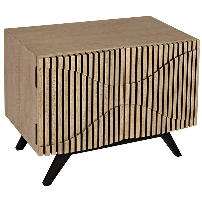NOIR Furniture - Illusion Single Sideboard with Metal Base, Bleached Walnut - GCON244BW-1 - GreatFurnitureDeal