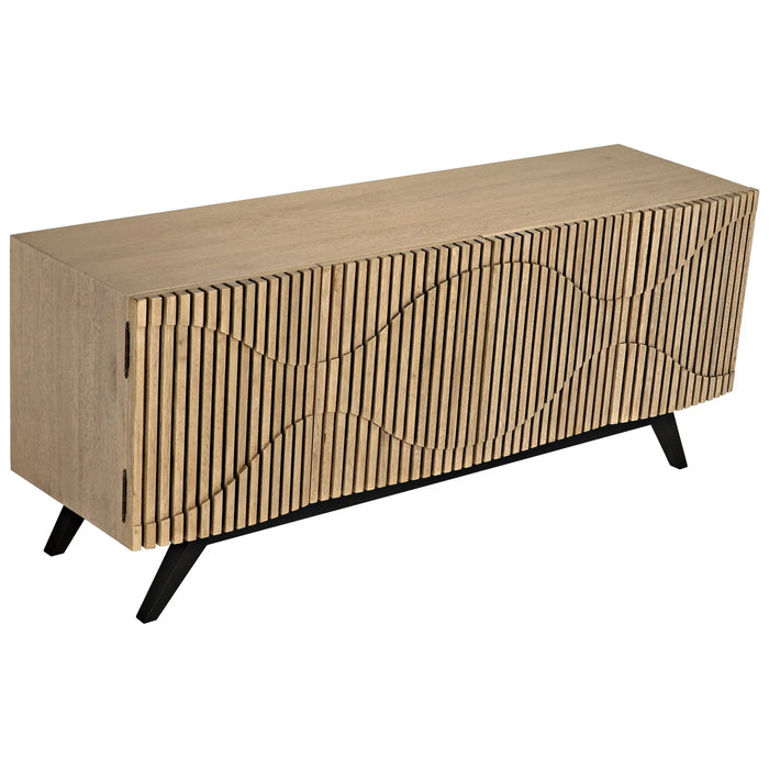 NOIR Furniture - Illusion Sideboard with Metal Base, Bleached Walnut - GCON244BW