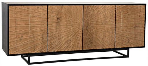 NOIR Furniture - Ra Sideboard, Hand Rubbed Black & Teak - GCON280HBT - GreatFurnitureDeal