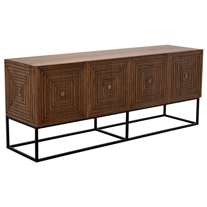 NOIR Furniture - Lanon Sideboard with Metal Base, Dark Walnut - GCON289DW