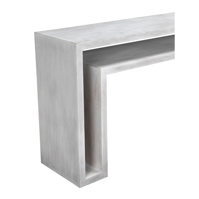 NOIR Furniture - Caine Console Table in White Wash - GCON325WH - GreatFurnitureDeal