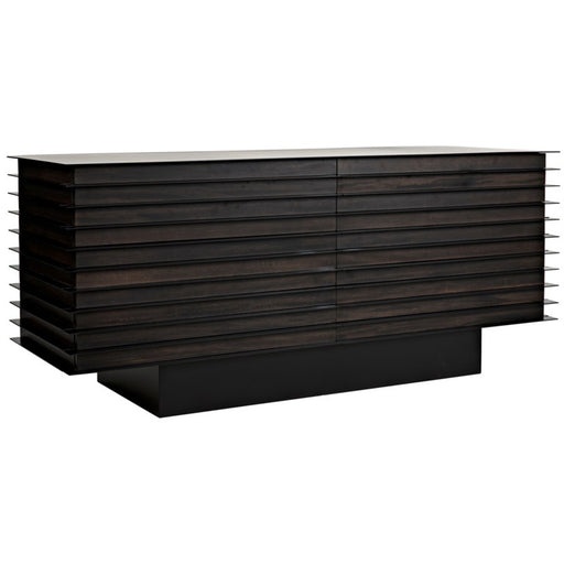 NOIR Furniture - Elevation Sideboard, Ebony Walnut with Metal Details - GCON347EB - GreatFurnitureDeal
