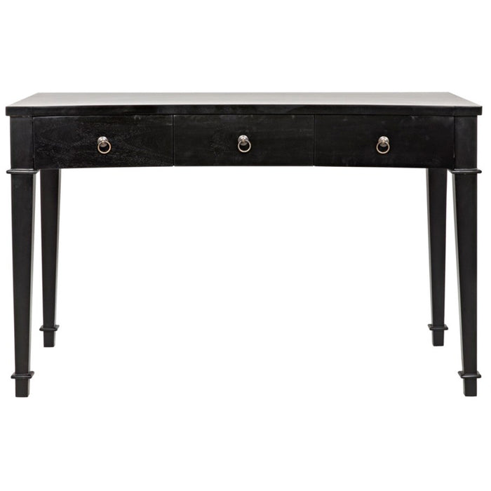 NOIR Furniture - QS Curba Desk, Hand Rubbed Black - GDES111HB - GreatFurnitureDeal