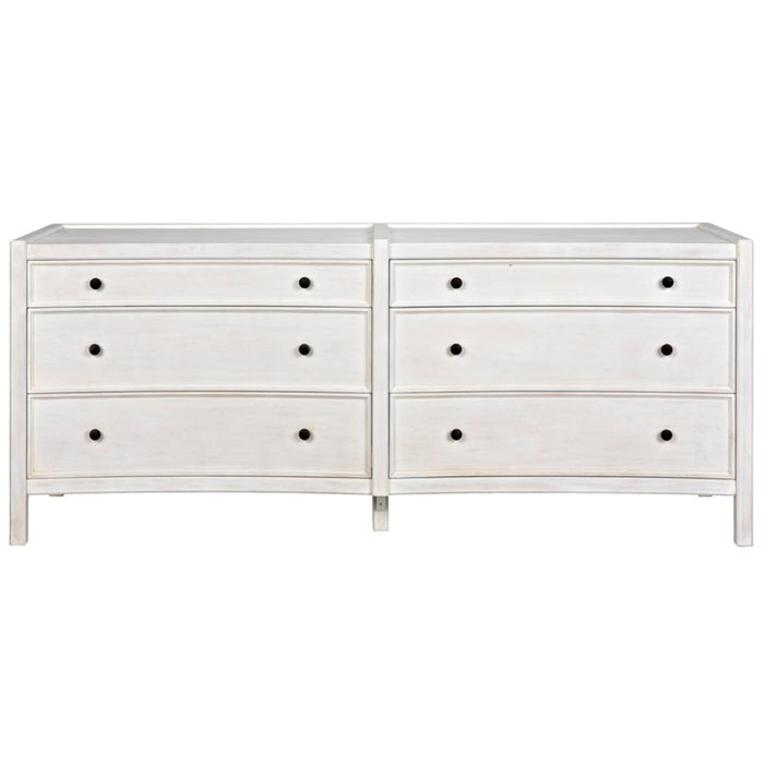 NOIR Furniture - Hampton 6 Drawer Dresser, White Wash - GDRE241WH-2 - GreatFurnitureDeal