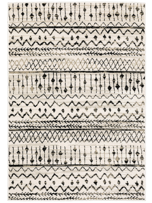 Oriental Weavers - Georgia Ivory/ Black Area Rug - 8826E - GreatFurnitureDeal