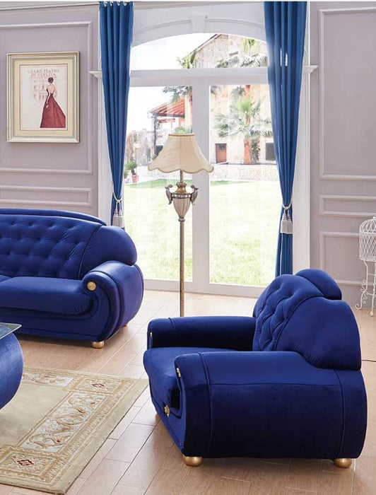 ESF Furniture - Giza Fabric Chair in Dark Blue - GIZA1BLUE - GreatFurnitureDeal
