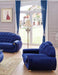 ESF Furniture - Giza Fabric Chair in Dark Blue - GIZA1BLUE - GreatFurnitureDeal