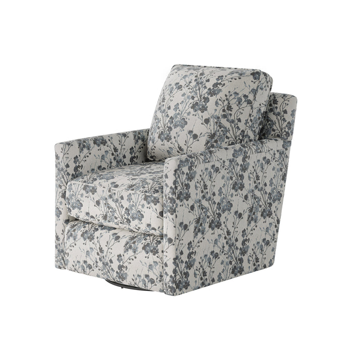 Southern Home Furnishings - Freesia Denim Swivel Glider Chair in Blue - 21-02G-C Freesia Denim