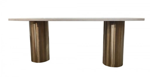 VIG Furniture - Modrest Rocky - Glam White Marble & Brush Gold Dining Table - VGGMM-DT-1360A-DT - GreatFurnitureDeal