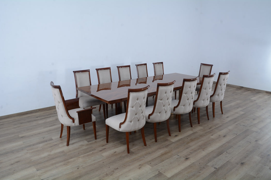 European Furniture - Glamour 9 Piece Dining Room Set in Brown - 56015-9SET