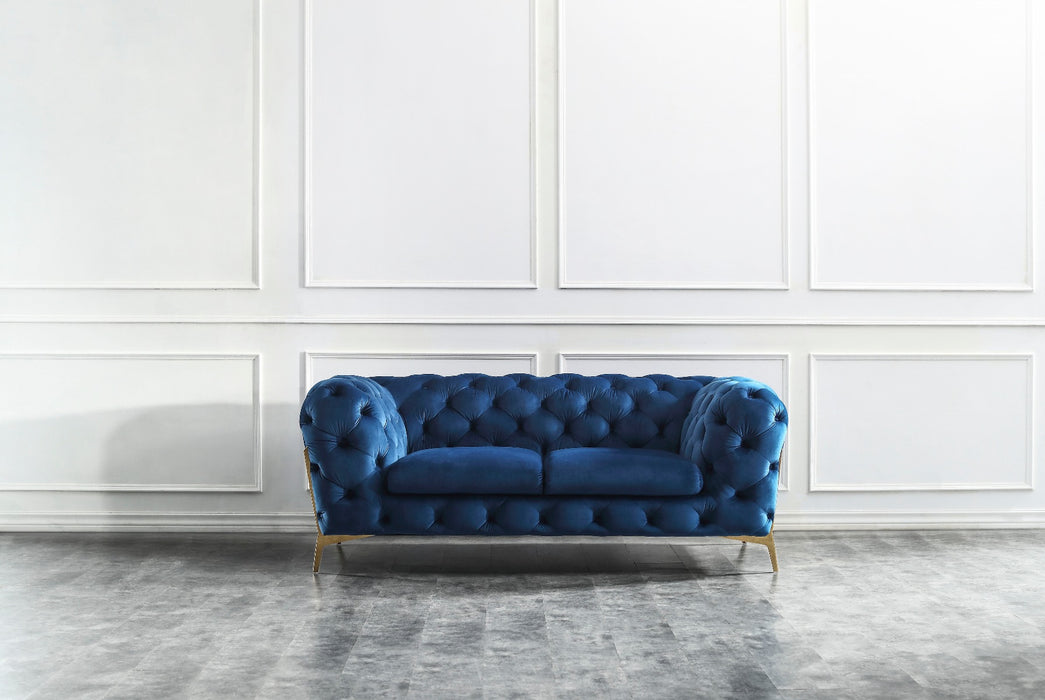 J&M Furniture - Glamour 3 Piece Living Room Set in Blue - 17182-3SET