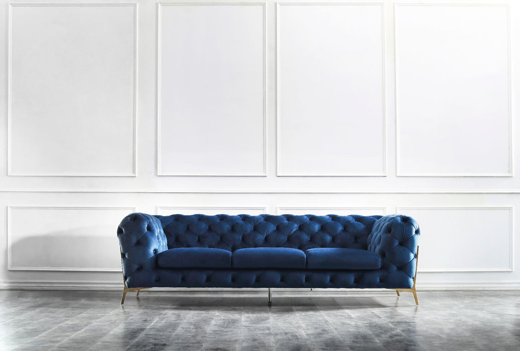 J&M Furniture - Glamour 2 Piece Living Room Set in Blue - 17182-2SET