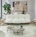 VIG Furniture - Divani Casa Glaster Contemporary White Sherpa 88" Bubble Sofa - VGODZW-20036-WHT-S - GreatFurnitureDeal