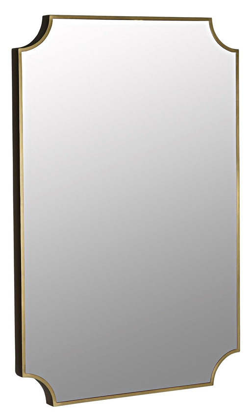 NOIR Furniture - Convexed Mirror Metal w-Brass Finish - GMIR157MB - GreatFurnitureDeal