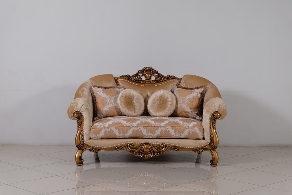 European Furniture - Golden Knights Luxury Loveseat in Golden Bronze - 4590-L