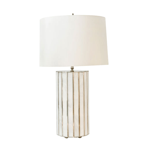 Worlds Away - Gordo White Glass Faceted Table Lamp - GORDO WH - Clearance - GreatFurnitureDeal