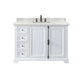 James Martin Furniture - Providence 48" Single Vanity Cabinet, Bright White, w- 3 CM Eternal Jasmine Pearl Quartz Top - 238-105-V48-BW-3EJP - GreatFurnitureDeal