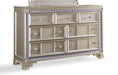 Myco Furniture - Gracie Dresser with Mirror in Champagne - GR545-DR-M - GreatFurnitureDeal