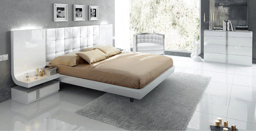 ESF Furniture - Granada 3 Piece King Platform Bedroom Set in White High Gloss Lacquer - GRANADAPLATFORMK.S-3SET