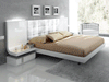 ESF Furniture - Granada Queen Platform Bed in White High Gloss Lacquer - GRANADA-QUEEN