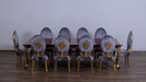 European Furniture - Luxor 11 Piece Luxury Dining Table Set in Gray & Light Gold - 68582-68582G-11SET - GreatFurnitureDeal