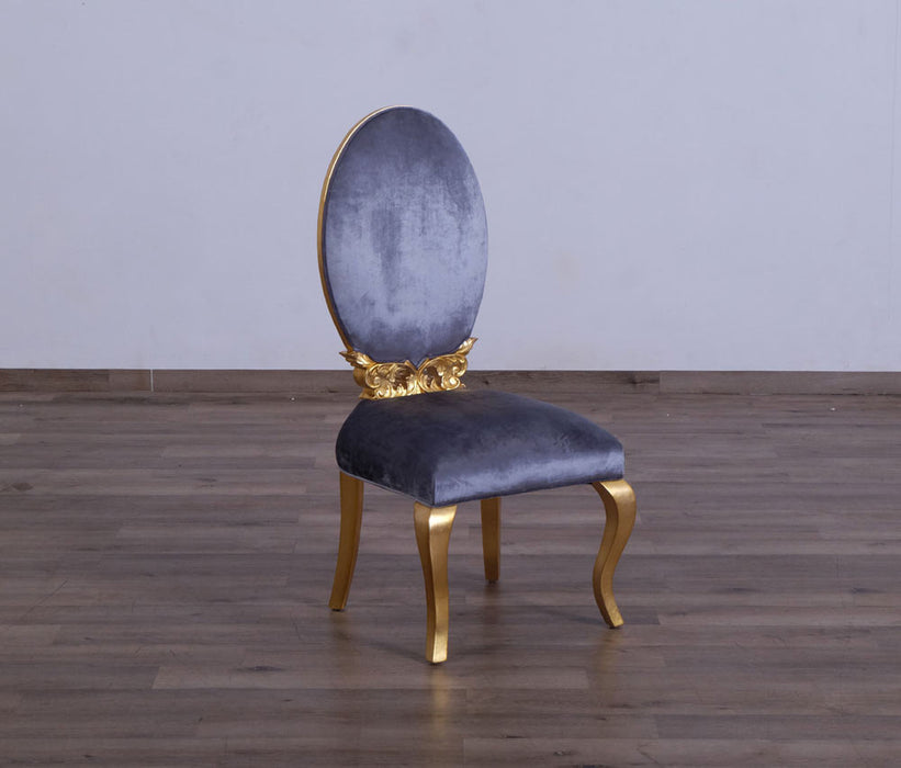 European Furniture - Luxor 9 Piece Luxury Dining Table Set in Gray & Light Gold - 68582-68582G-9SET - GreatFurnitureDeal