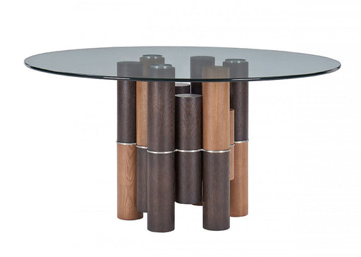 VIG Furniture - Modrest Greta - Modern Glass & Walnut Dining Table - VGCSRT-19070-WAL-DT - GreatFurnitureDeal