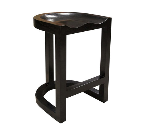 NOIR Furniture - Saddle Counter Stool, Hand Rubbed Black - GSTOOL111HBS - GreatFurnitureDeal