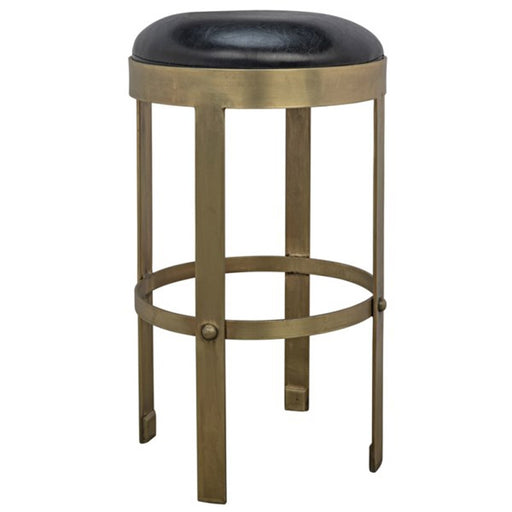 NOIR Furniture - Prince Counter Stool with Leather, Brass Finish - GSTOOL146MB-S - GreatFurnitureDeal