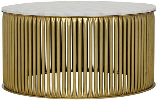 NOIR Furniture - Lenox Coffee Table, Antique Brass, Metal and Stone - GTAB1008MB - GreatFurnitureDeal