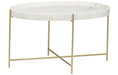 NOIR Furniture - Che Cocktail Table, Antique Brass, Metal and Stone - GTAB1018MB - GreatFurnitureDeal