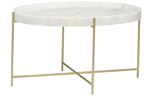 NOIR Furniture - Che Cocktail Table, Antique Brass, Metal and Stone - GTAB1018MB - GreatFurnitureDeal