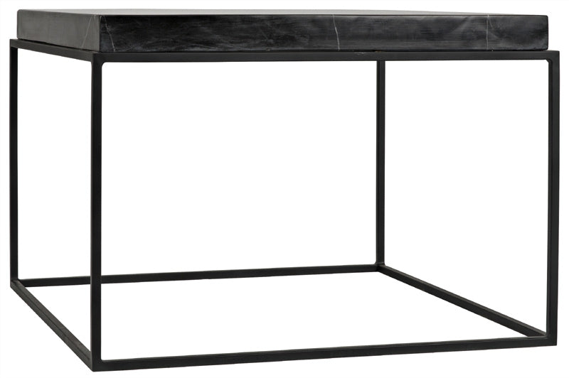 NOIR Furniture - Lomax Coffee Table, Matte Black Finish with Black Stone - GTAB1055MTB - GreatFurnitureDeal