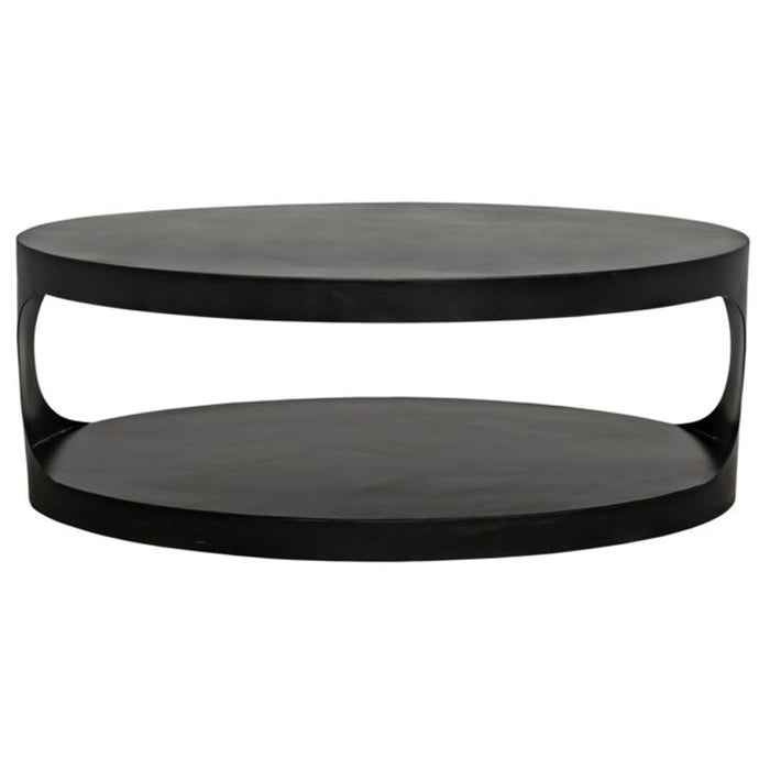 NOIR Furniture - Eclipse Oval Coffee Table, Black Metal - GTAB132MTB - GreatFurnitureDeal