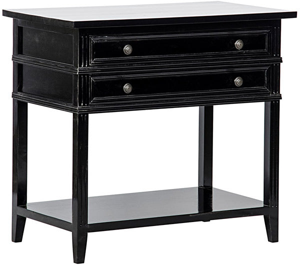 NOIR Furniture - QS Colonial 2 Drawer Side Table, Distressed Black - G ...