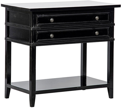NOIR Furniture - QS Colonial 2 Drawer Side Table, Distressed Black - GTAB237D1 - GreatFurnitureDeal