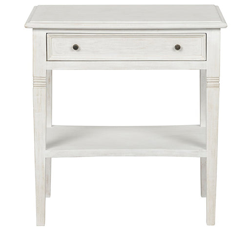 NOIR Furniture - Oxford 1 Drawer Side Table, White Wash - GTAB247WH - GreatFurnitureDeal