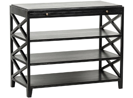 NOIR Furniture - Sutton Criss-Cross Side Table, Hand Rubbed Black - GTAB252HB - GreatFurnitureDeal