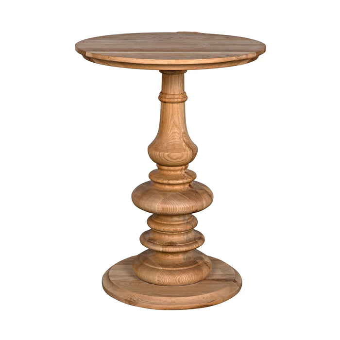 NOIR Furniture - Old Elm Pedestal Side Table - GTAB261OW