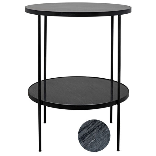 NOIR Furniture - Rivoli Side Table, Metal with Marble - GTAB278-ML - GreatFurnitureDeal